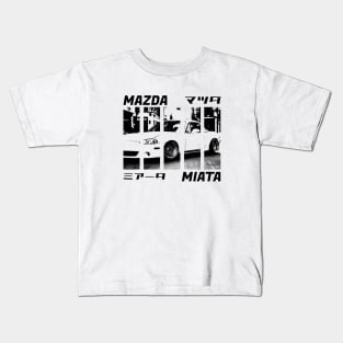 Mazda Miata MX-5 NB Black 'N White 3 Kids T-Shirt